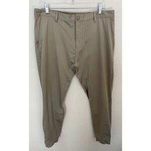Rhone Men's 35x30 Tan Commuter Jogger Ankle Zip Tapered Pants Stretch Flex Knit